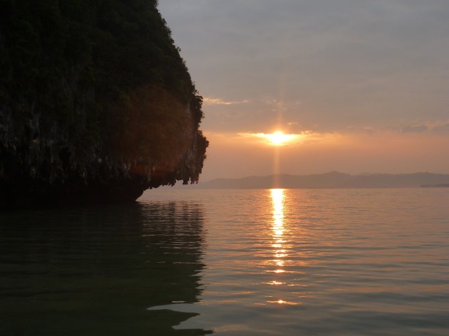 Sunset from the boat as we ate supper