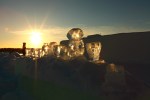 Row of Ice Sculptures in the Sunset