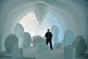 My Partner underneath the Chandelier in ICEHOTEL 23