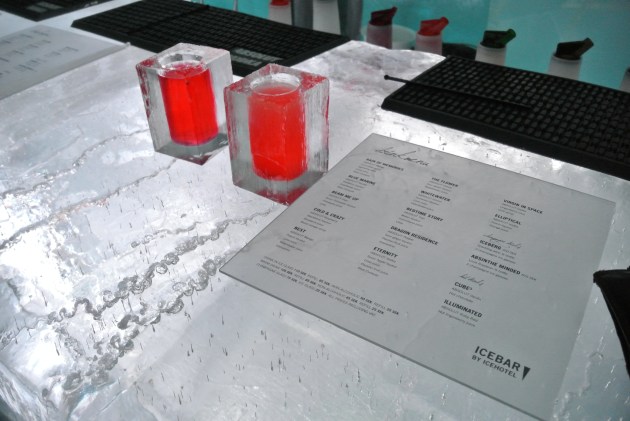 Our first round of drinks, and the Drinks Menu